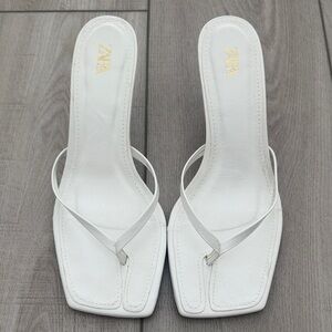 Zara Elegant White Sandals for Women